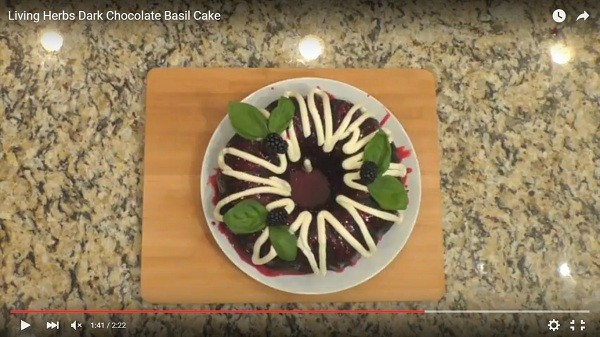Living Herbs Dark Chocolate Basil Cake