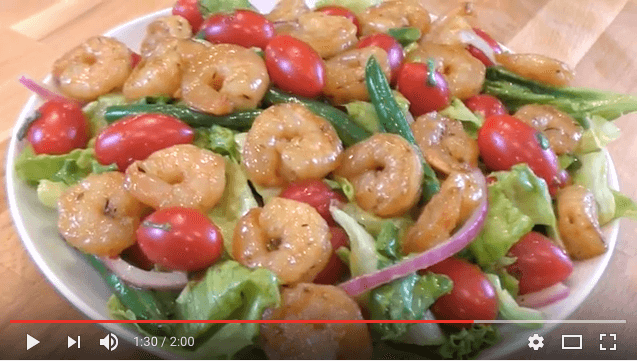 NatureSweet®  Cherubs®  Firecracker Salad with Spicy Sauteed Shrimp