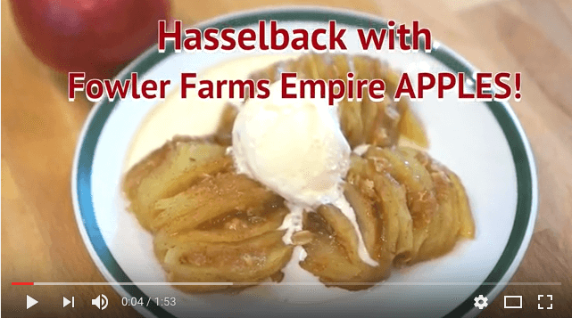 Hasselback Apples ALA Mode featuring Fowler Farms Empire Apples