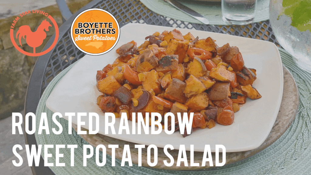 Roasted Rainbow Sweet Potato Salad