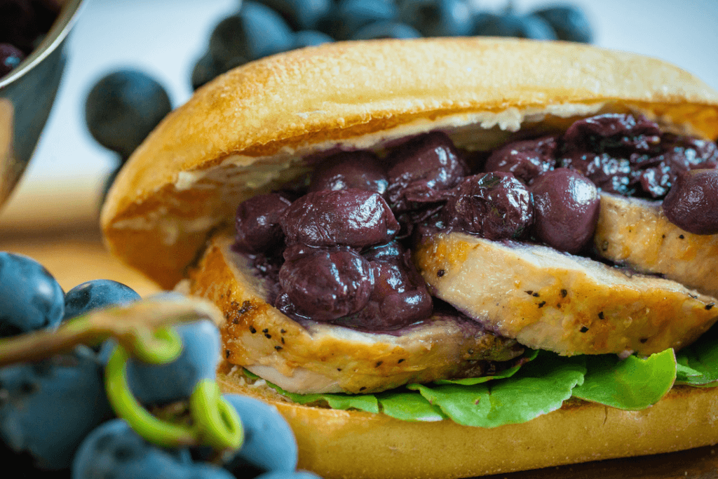 Pork Sammies with Grape Jammers® Coulis