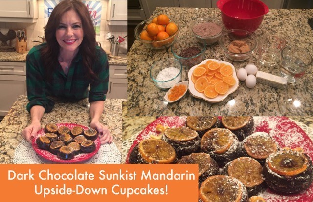 Dark Chocolate Sunkist Mandarin Upside-Down Cupcakes!