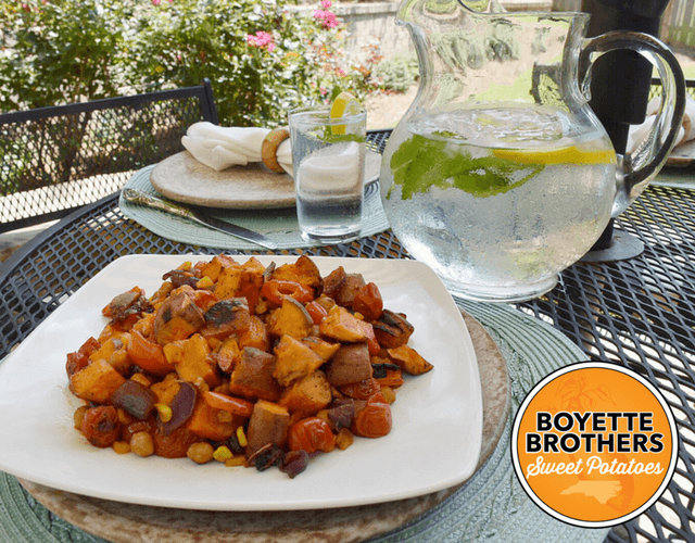 Roasted Rainbow Sweet Potato Salad