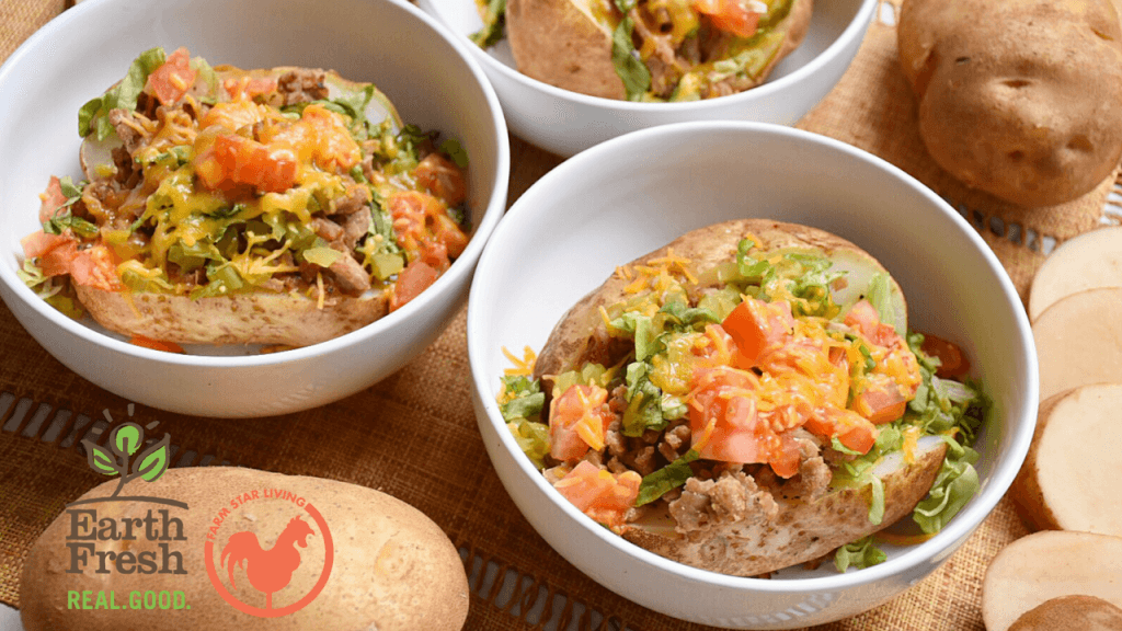 Earth Fresh Foods Organic Baked Potato Burger Bowl