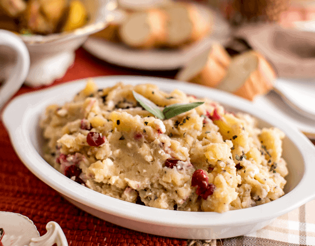 Cranberry Feta Mashed Organic Potatoes