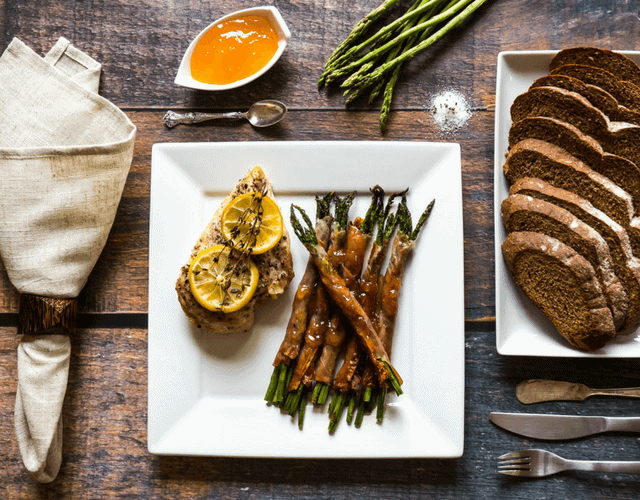 Harvest Sensations Prosciutto Wrapped Asparagus with Peach Preserves