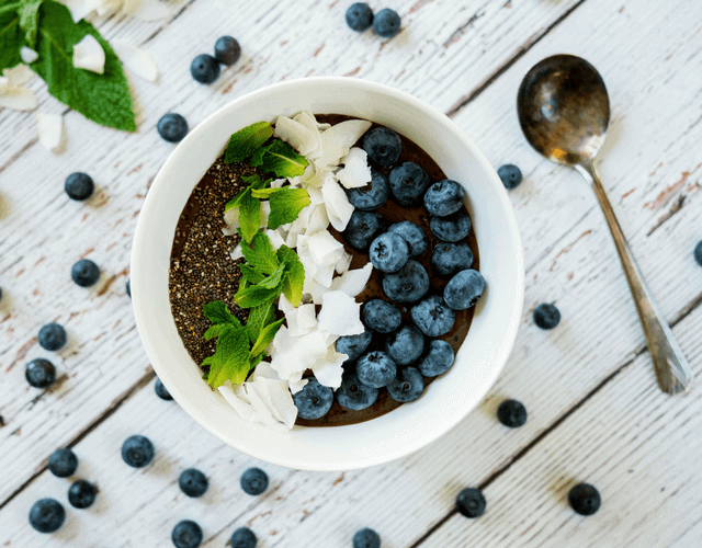 Blueberry Chocolate Smoothie Bowl