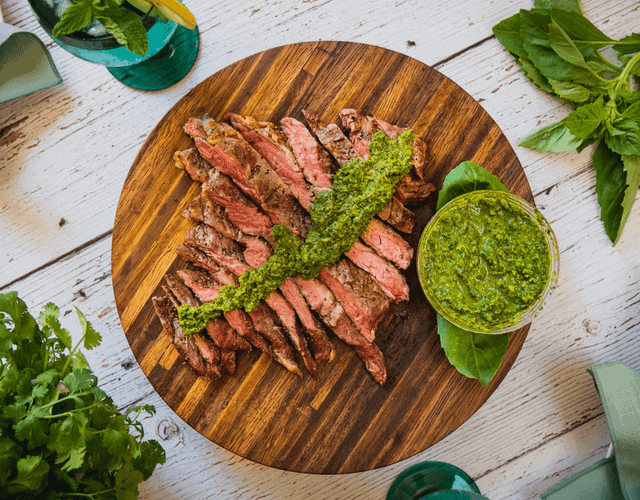 Spicy Chimichurri with Fresh Basil, Cilantro, & Mint