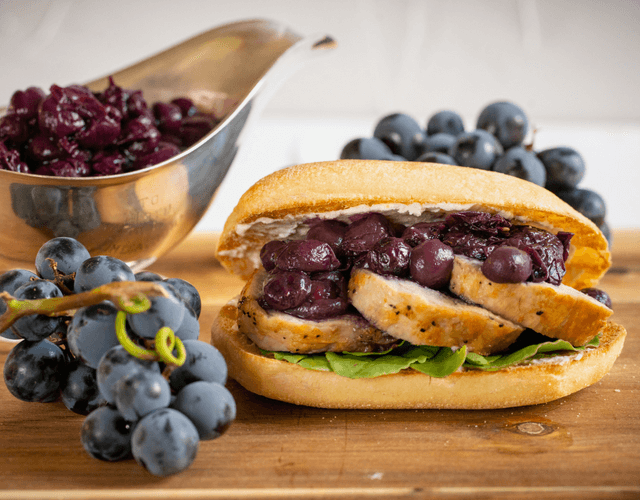 Pork Sammies with Grape Jammers® Coulis