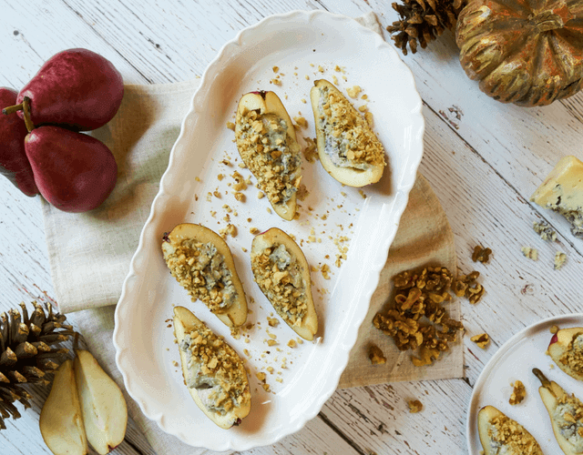 Blue Cheese Stuffed Starkrimson Pears