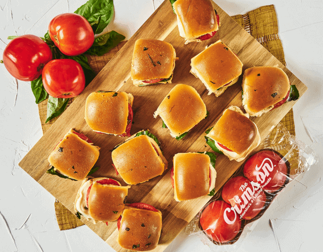 Crimson Tomato Caprese Sliders