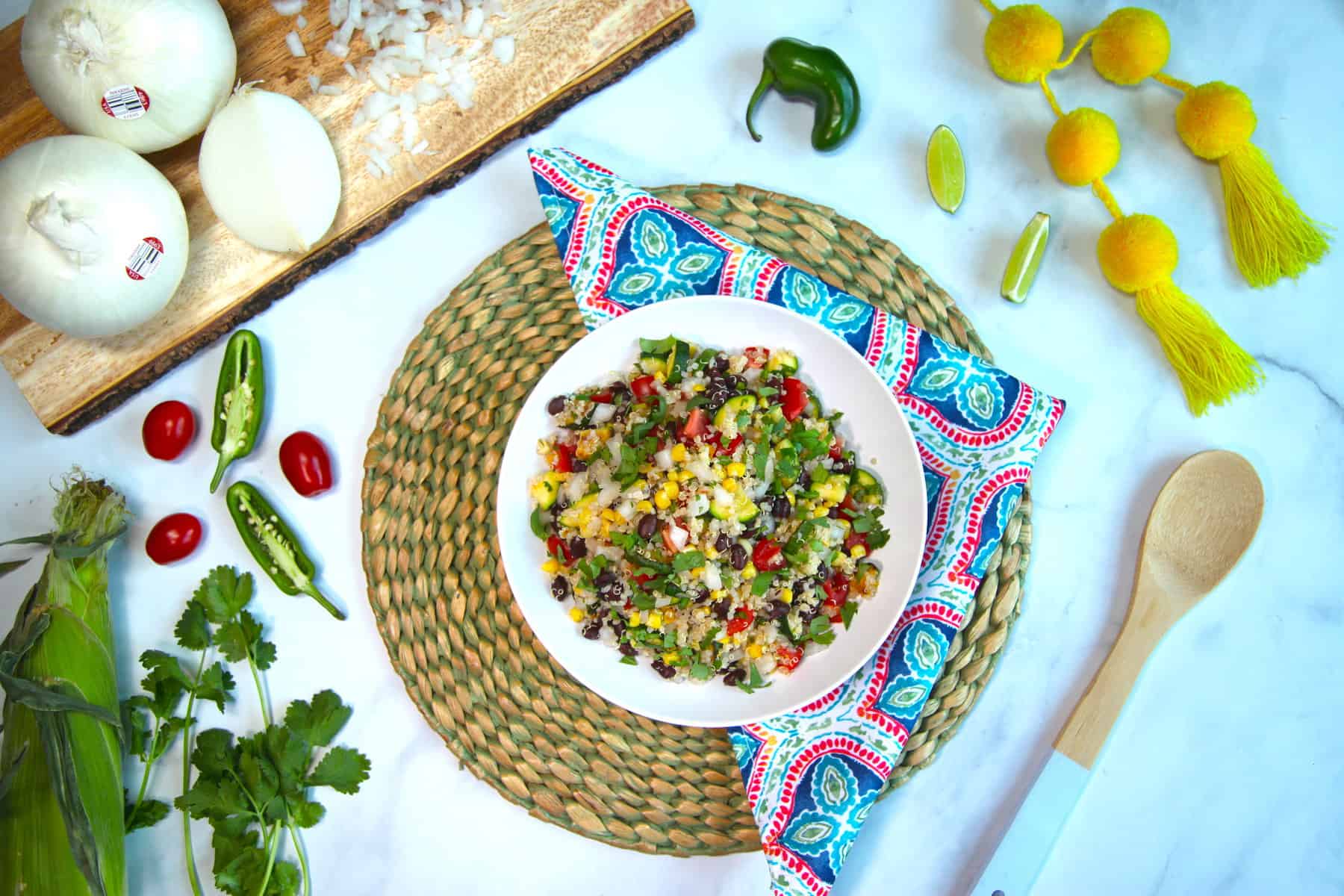 Quinoa & White Onion Fiesta Salad