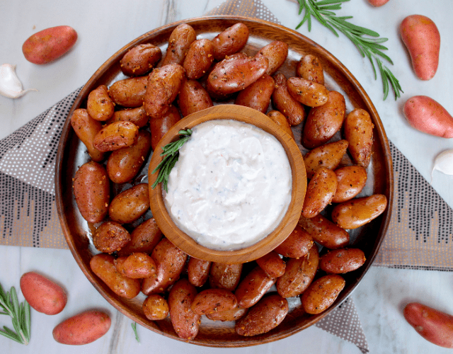 Garlic Rosemary One Step…Done!™ Potatoes with Rosemary Garlic Sour Cream Dip