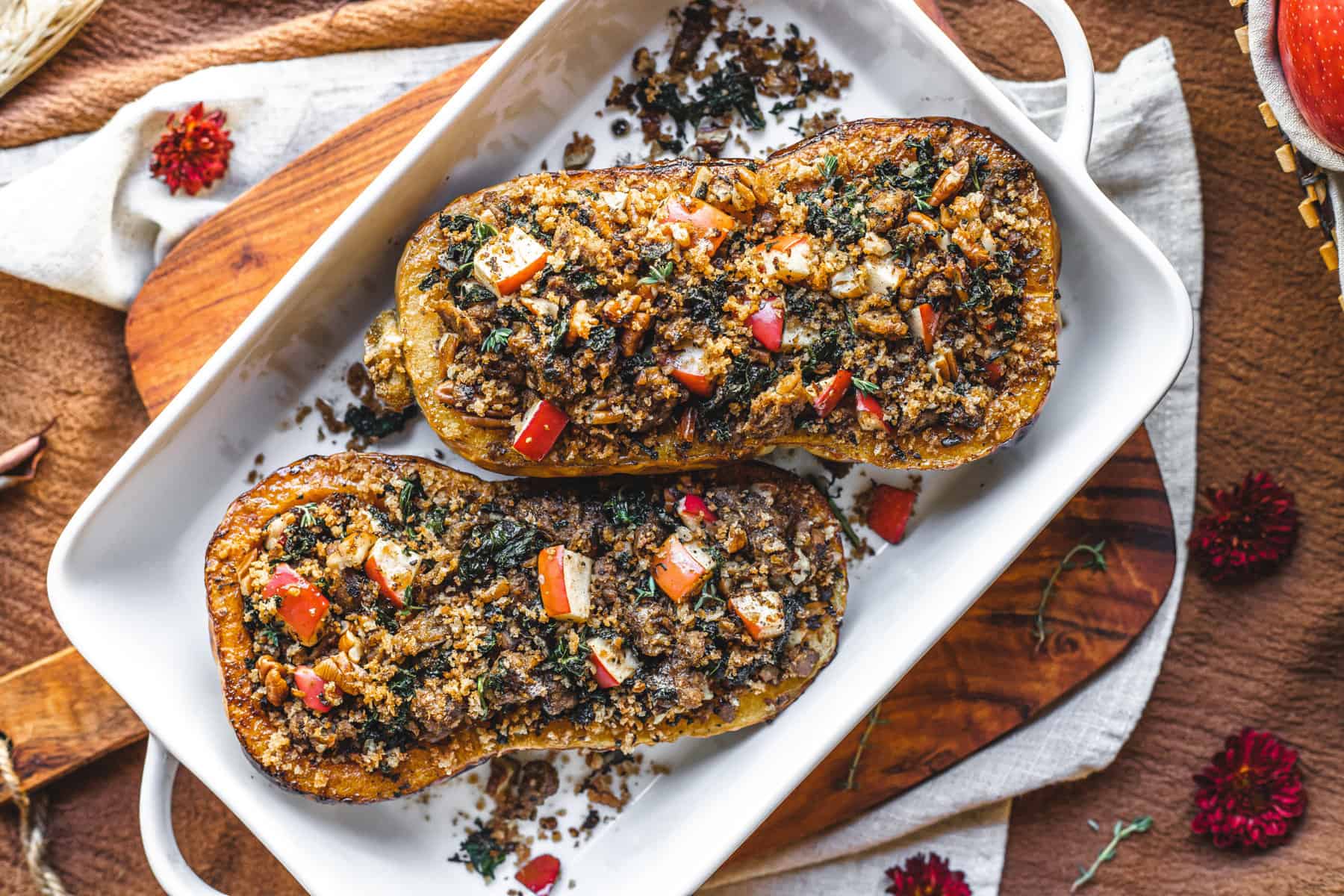 JUICI Apple & Sausage Stuffed Butternut Squash