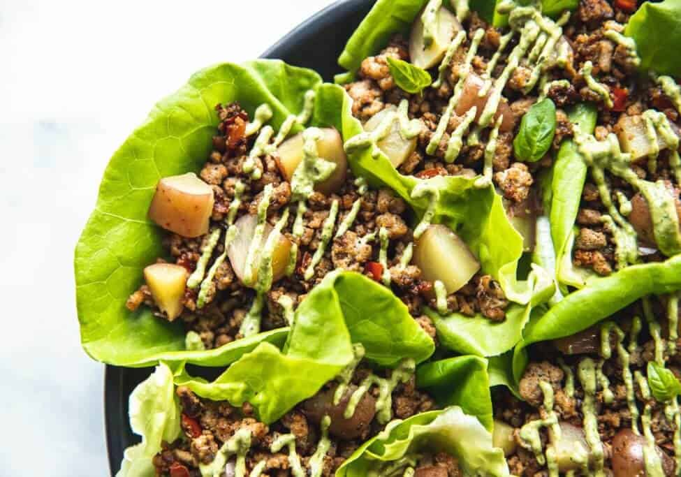 Garlic Rosemary One Step...Done!™ Potato & Turkey Lettuce Wraps