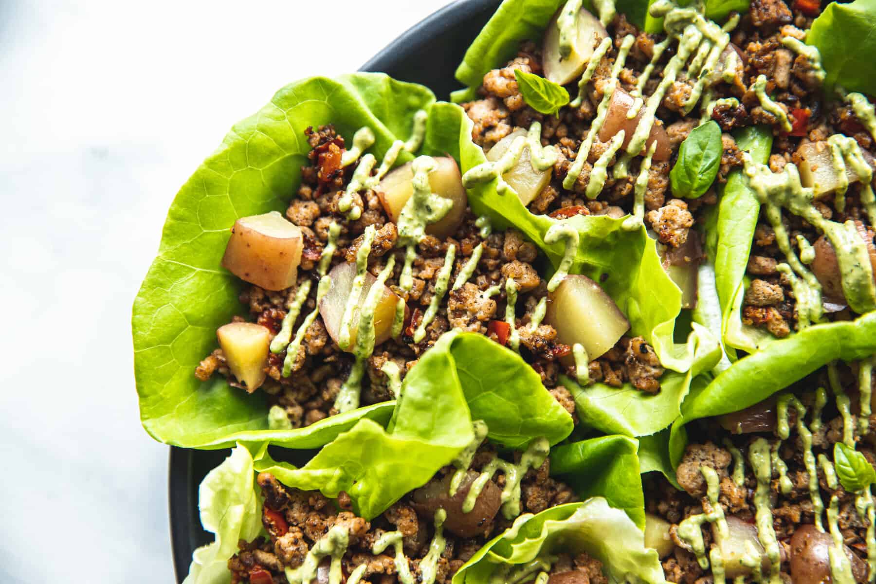 Potato & Turkey Lettuce Wraps