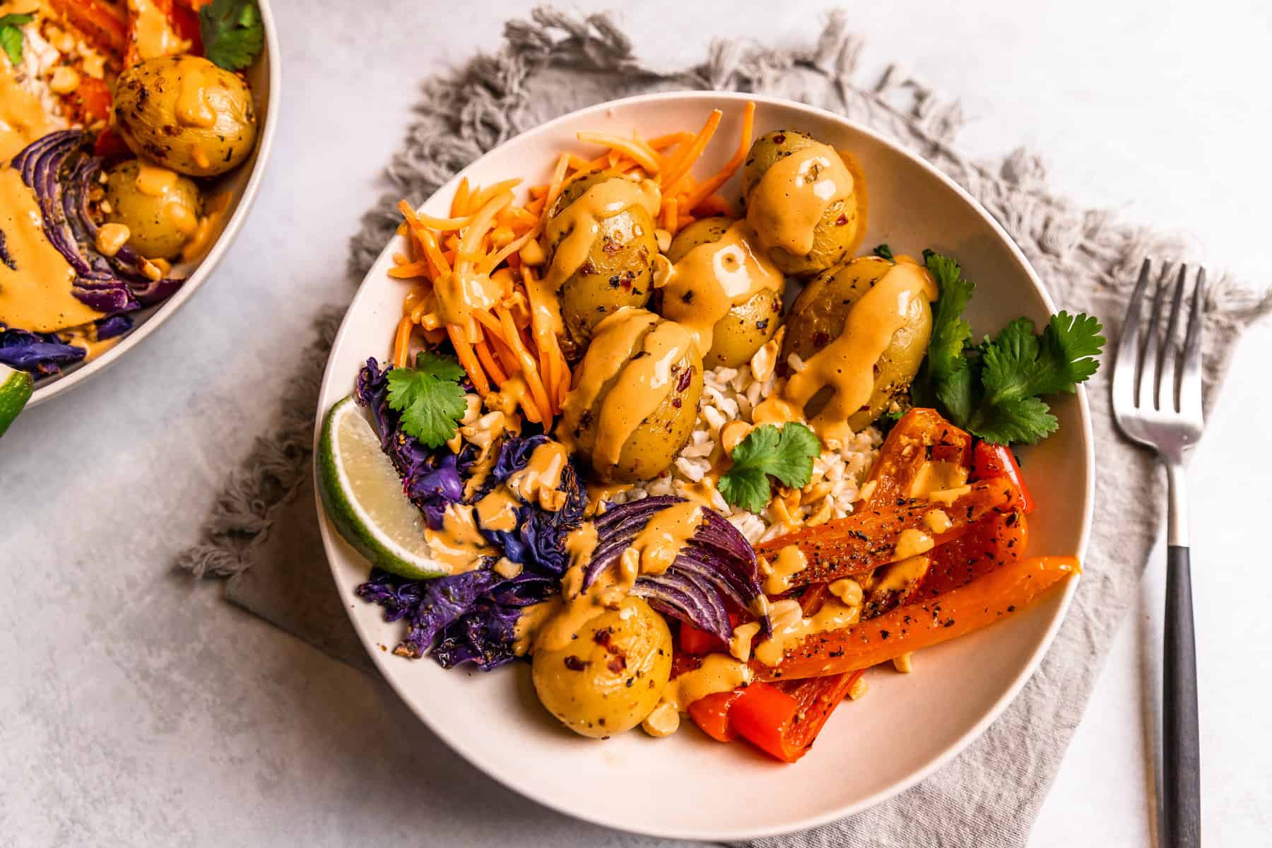 One Step...Done!™ Potato Thai Bowl with Spicy Peanut Dressing