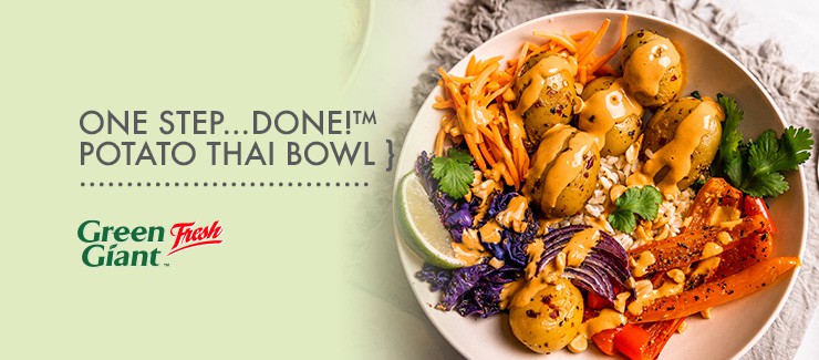 One Step...Done!™ Potato Thai Bowl + Spicy Peanut Dressing