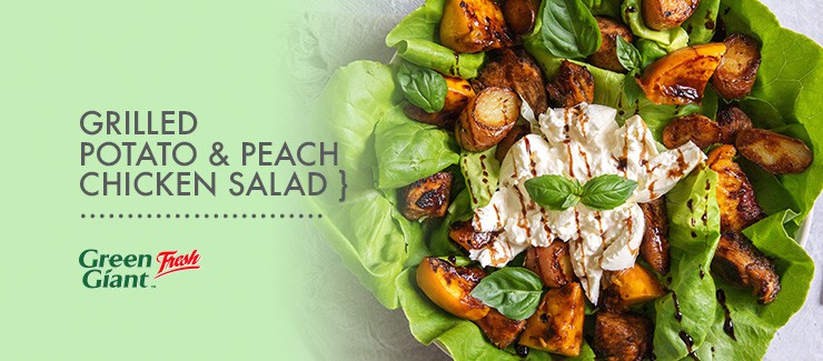 Grilled Potato & Peach Chicken Salad