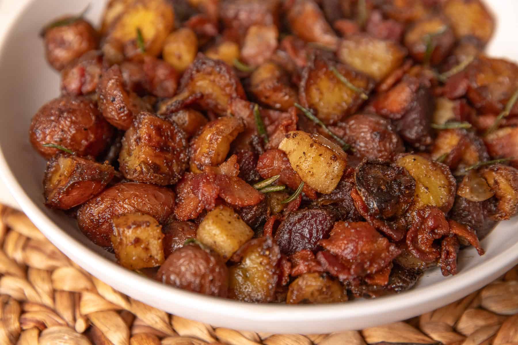 Roasted Rosemary Potatoes with Apples & Bacon