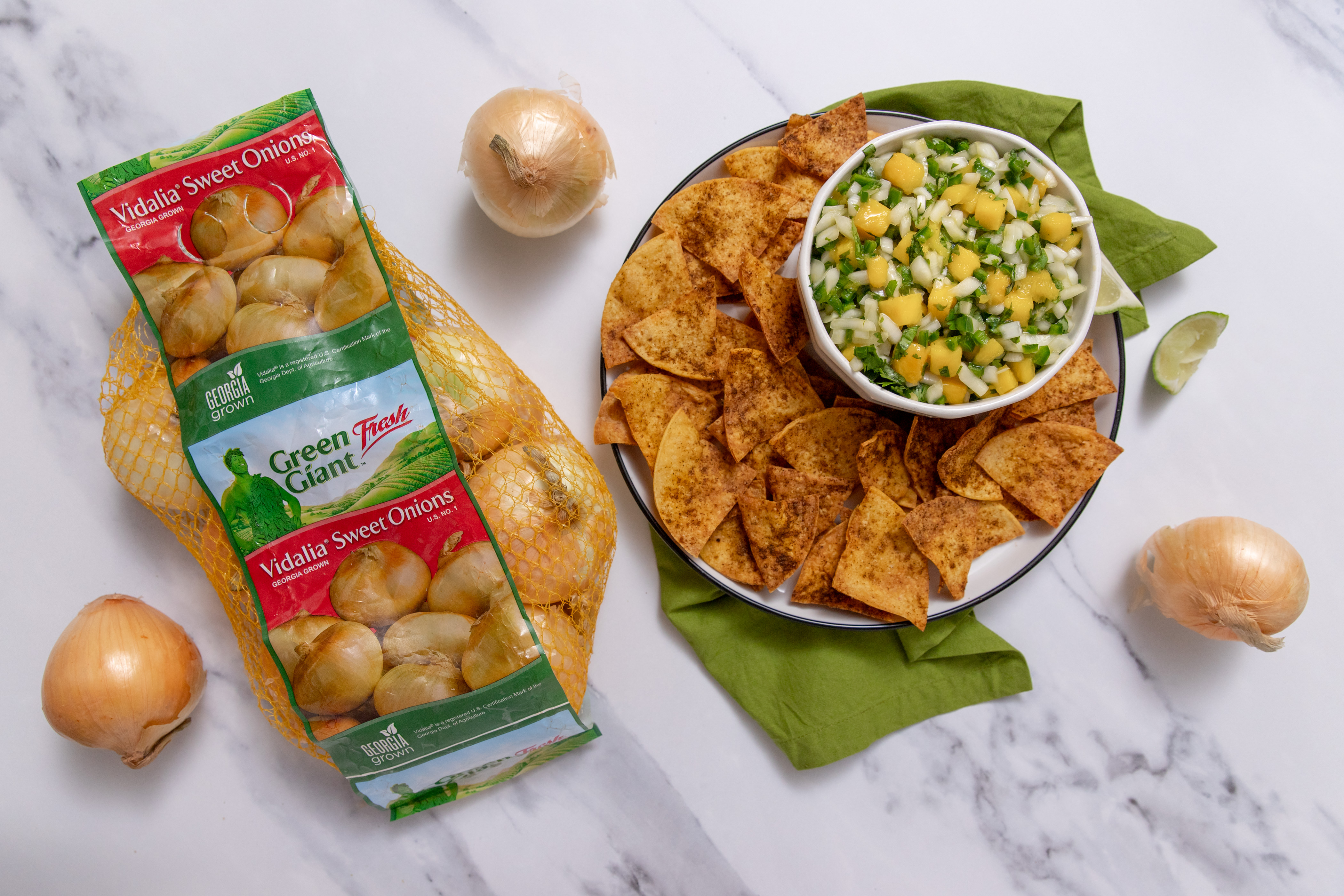 Vidalia® Sweet Onion & Mango Salsa with Baked Tortilla Chips