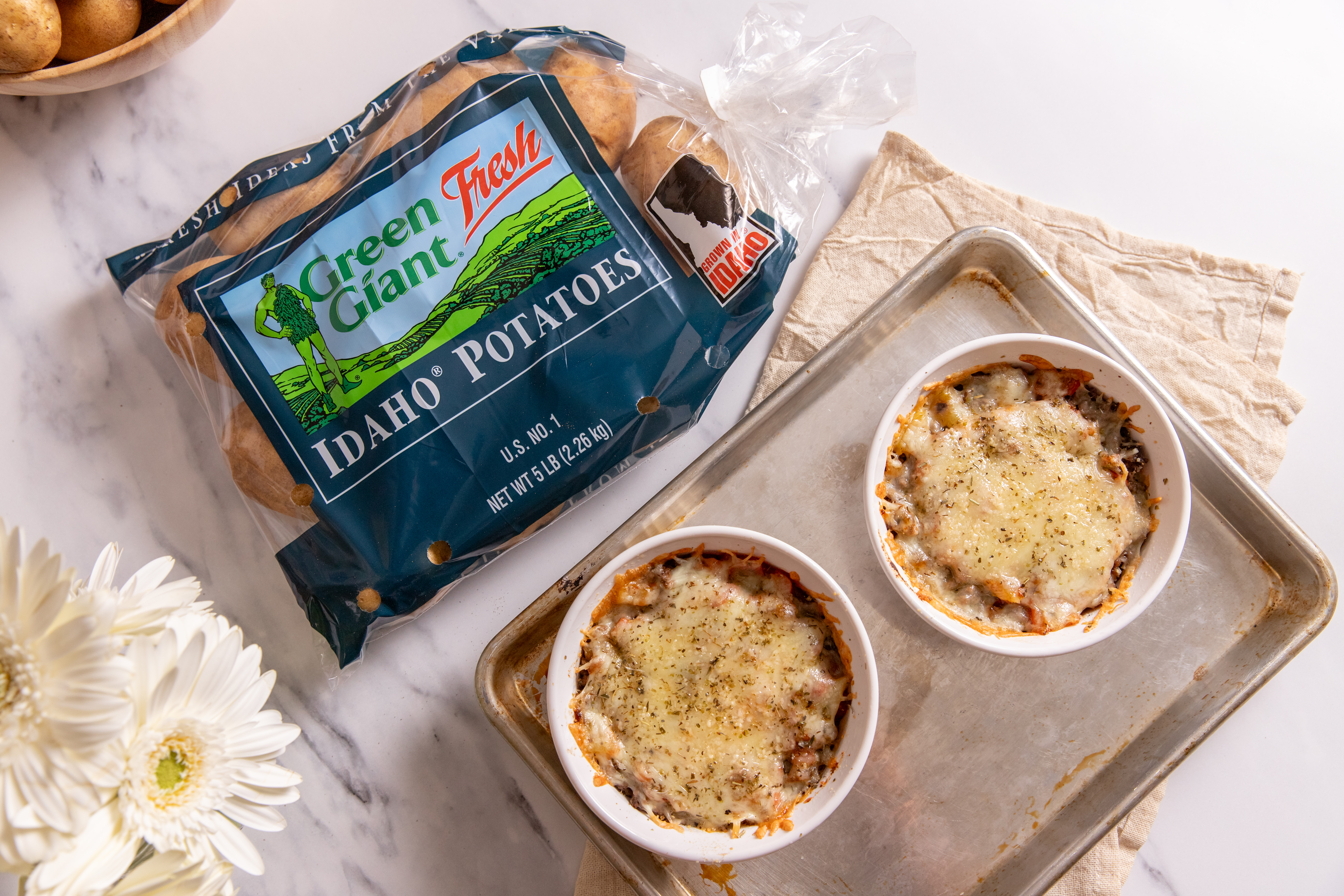 High-Protein Pizza Bowls with Russet Potatoes
