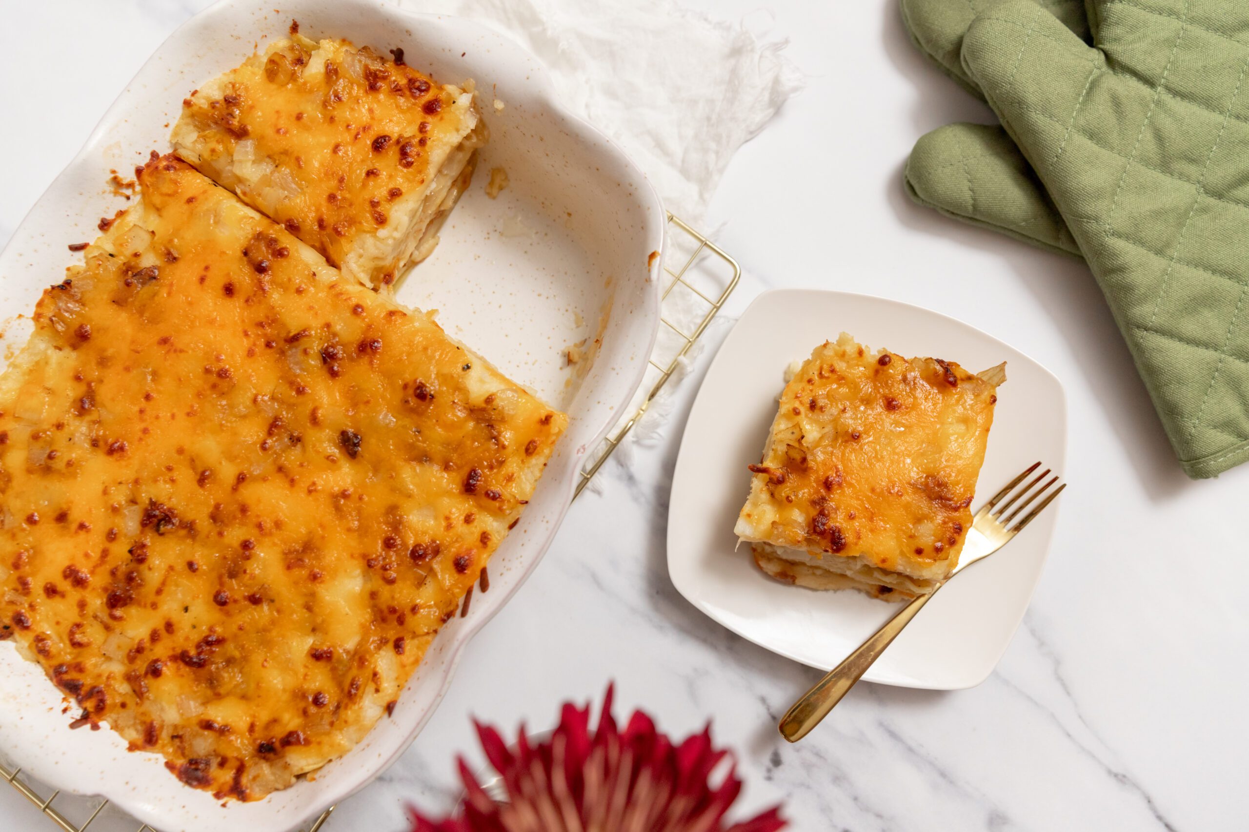 Pierogi Casserole made with Green Gian™ Fresh Russet Potatoes by Farm Star Living